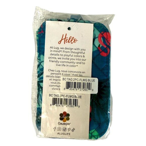 Lug Baggage Claim Luggage Tag 2pc Set - Flamingo Blue - BNWT - Picture 4 of 6